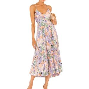 ASTR The Label - BLYThe Floral Plisse Midi Dress